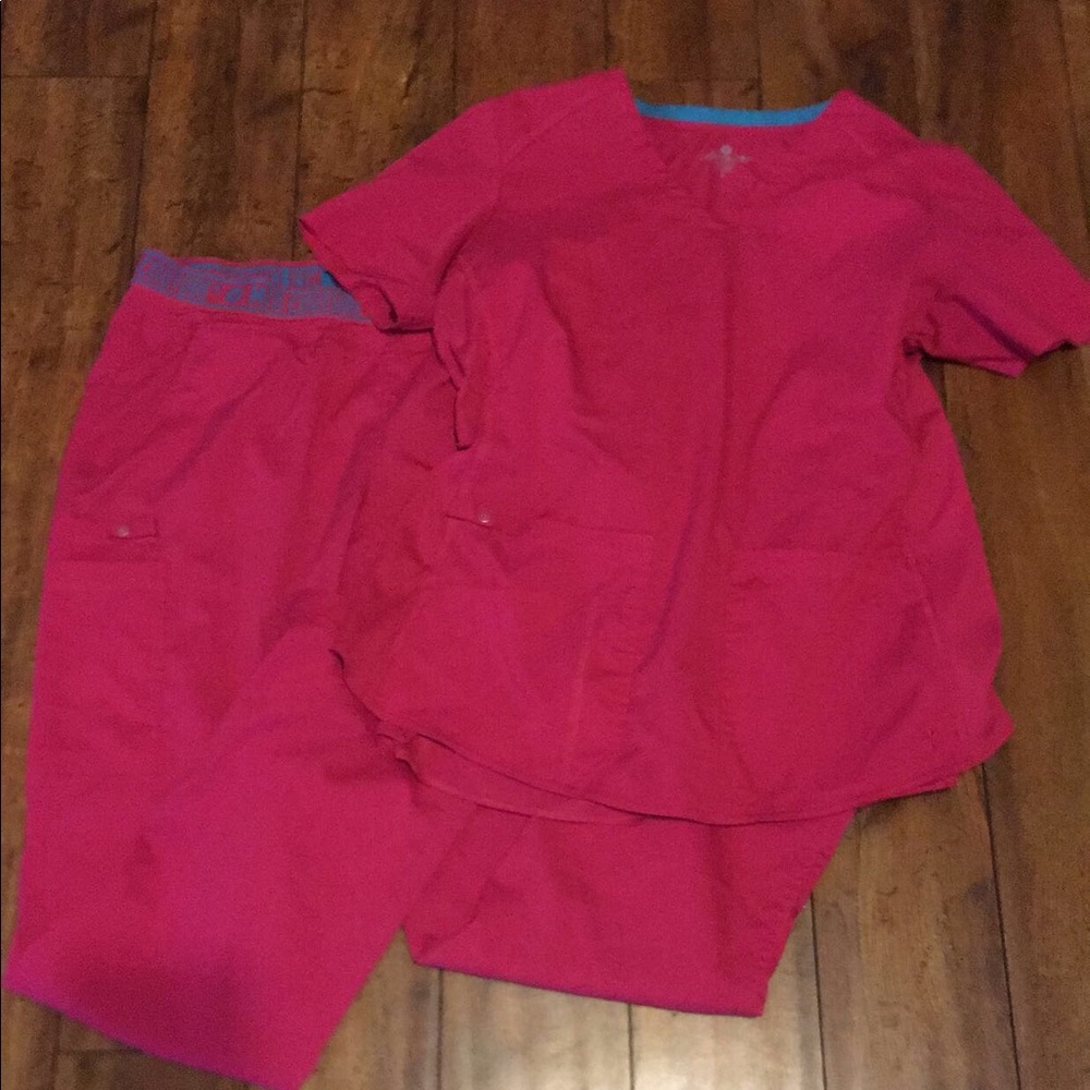 Hot pink med couture large scrubs